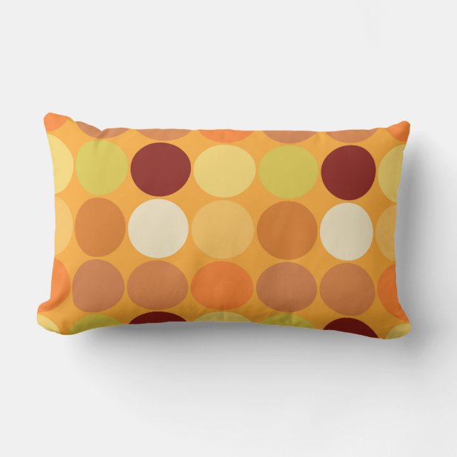 Almofada Lombar Pontos do meio século, ouro da mostarda e Brown (Frente)