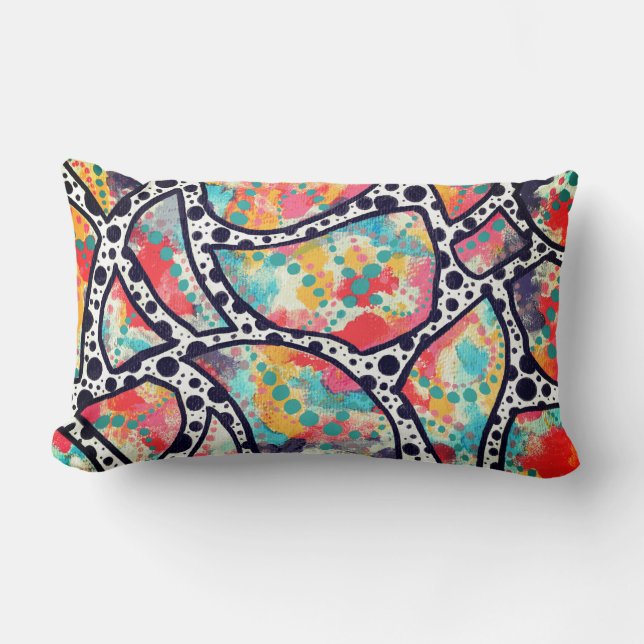 Almofada Lombar Pontos, pontos e linhas funerárias alegres Arte or (Frente)