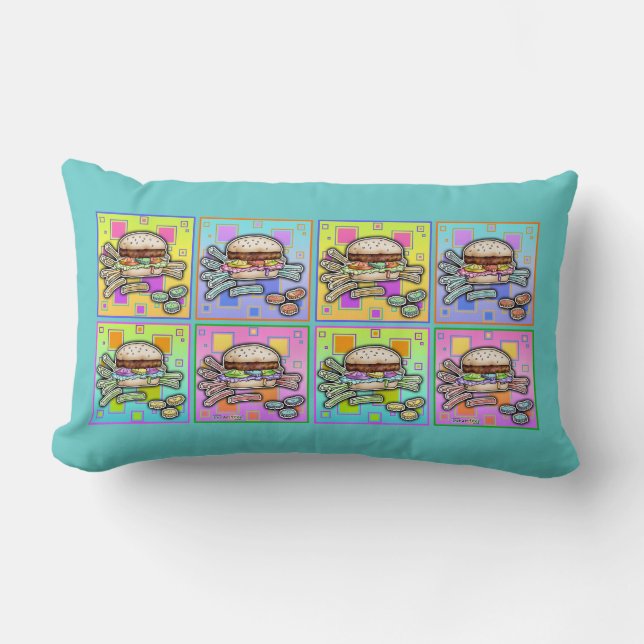 Almofada Lombar Pop Art HAMBURGER LUMBAR TRAVESSEIRO (Frente)