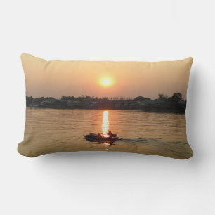 Almofada Lombar Por do sol… Ayutthaya de Chao Phraya River,