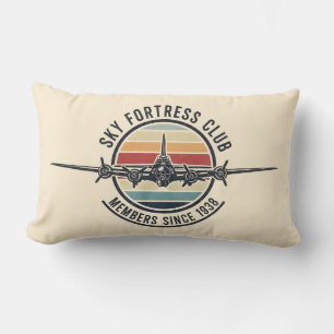 Almofada Lombar Pôr do Sol Retro Vintage B-17 Aviação
