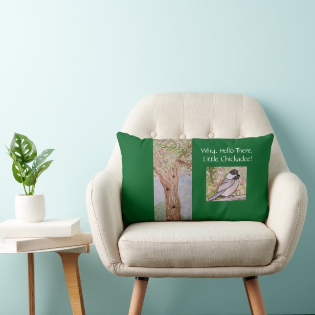 Almofada Lombar Por Que Olá Lá, Pequena Floresta De Frango Verde (Cadeira)