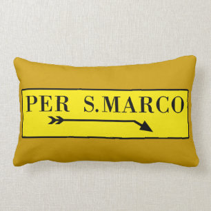 Almofada Lombar Por San Marco, Veneza, sinal de rua italiano