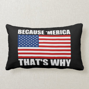 Almofada Lombar PORQUE 'travesseiro do sofá da bandeira de MERICA