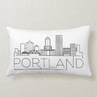 Portland, Oregon Skyline Lumbar Travesseiro