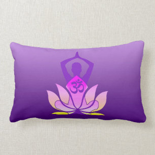 Almofada Lombar Pose da ioga da flor do OM Lotus no inclinação