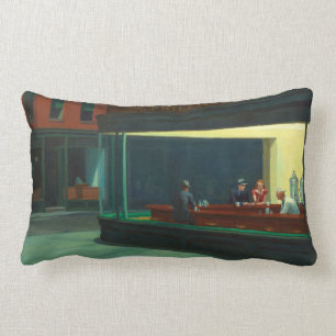 Almofada Lombar Poster de Jantar Vintage Edward Hopper Nighthawks