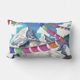 Almofada Lombar Poster de viagens de Oração Himalaia no Nepal