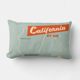 Almofada Lombar poster de viagens "por ar" do estilo California do
