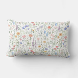 Almofada Lombar Prado de Flores Silvestres Coquete