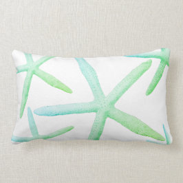 Almofada Lombar Praia na moda do verde azul da estrela do mar do