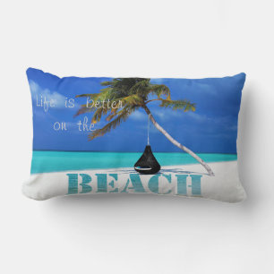 Almofada Lombar Praia Tropical,Areia ,Palmeira