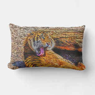Almofada Lombar Preening Sumatran Tiger Big Cat Willife Art