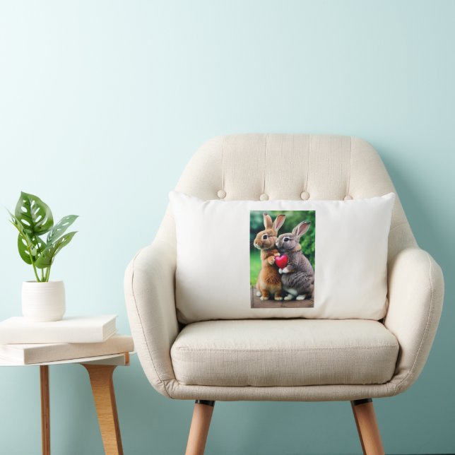 Almofada Lombar "Premium White Rabbit Photo Cushion: Add Charm to  (Cadeira)