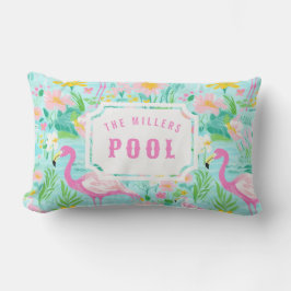 Almofada Lombar Preppy Flamingo | Piscina e Paciência