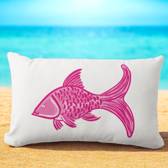 Almofada Lombar Preppy Pink Fish  (Criador carregado)