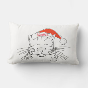 Almofada Lombar presente de gato de mesa de Natal