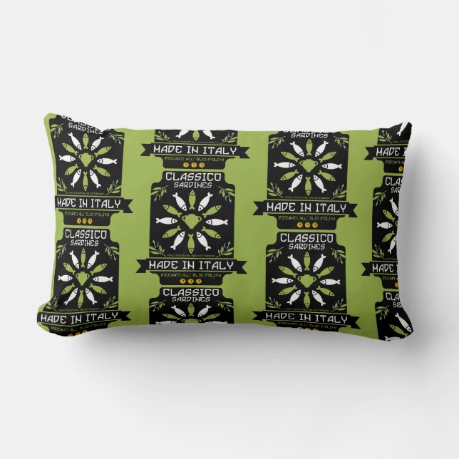 Almofada Lombar Presente italiano de Impressão de Arte Sardine (Frente)