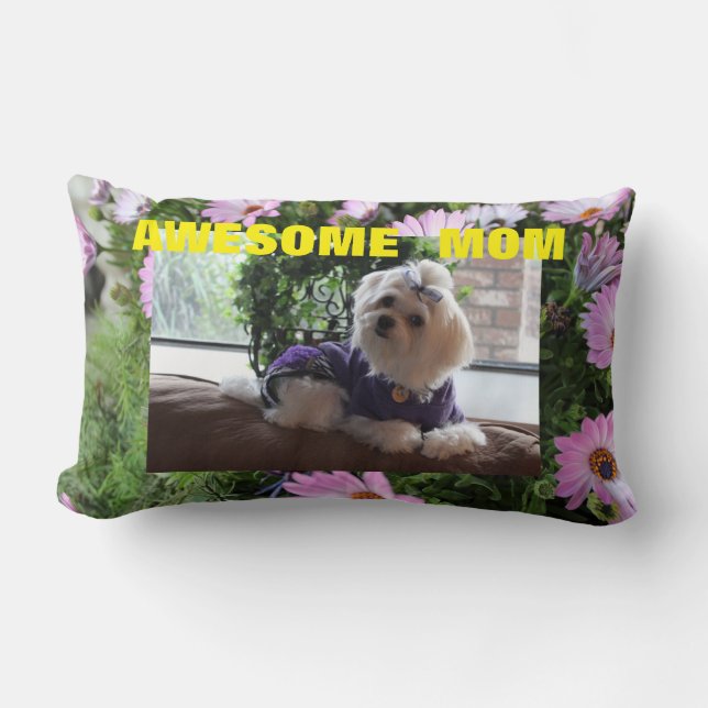 Almofada Lombar Presentes Malteses Florais (Frente)