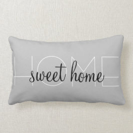 Almofada Lombar Preto Branco e Cinza Casa Doce Casa