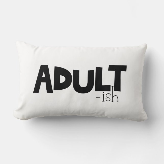 Almofada Lombar Preto-e-branco, citação engraçada dizendo (Frente)