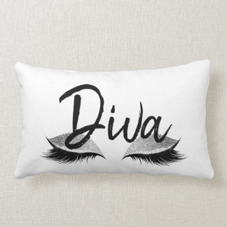 Almofada Lombar Preto e branco moderno da diva da composição da