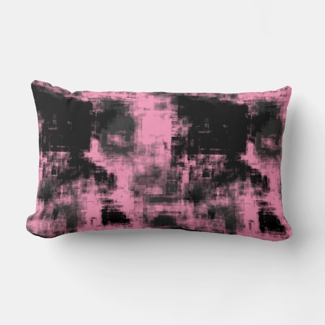 Almofada Lombar Preto e Cinza rosa (Frente)