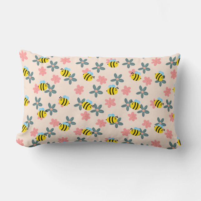 Almofada Lombar Primavera Honey Bee Travesseiro decorativo (Frente)