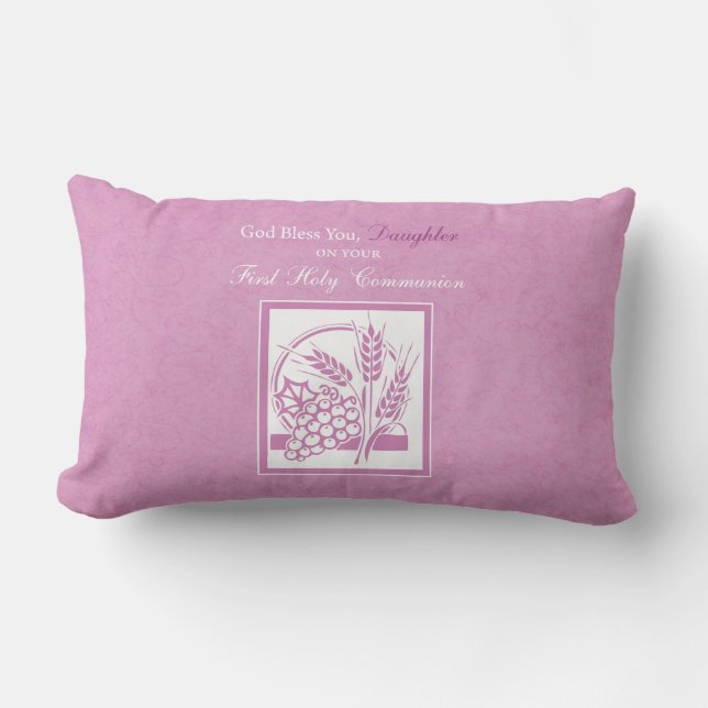 Almofada Lombar Primeira Comunhão da Filha, Rosa (Frente)