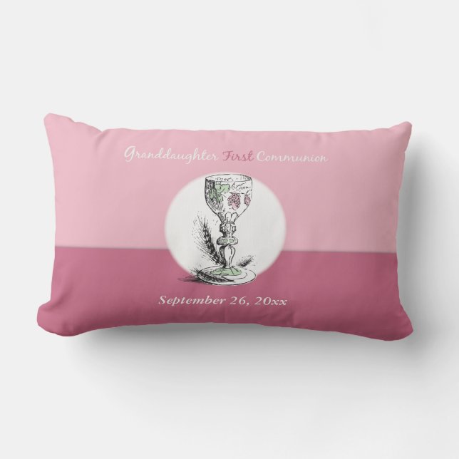 Almofada Lombar Primeira Comunhão da Netinha Rosa, Cálice (Frente)