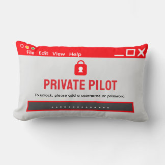 Almofada Lombar Private Pilot “Password Required” Throw Pillow