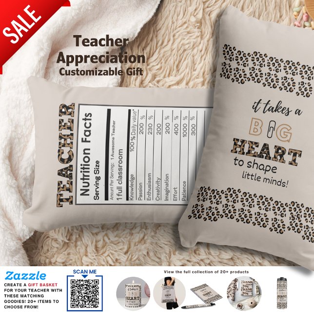 Almofada Lombar Professor Engraçado Fatos Nutricionais Presente Pe (Criador carregado)