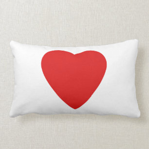 Almofada Lombar Projeto vermelho e branco do coração do amor