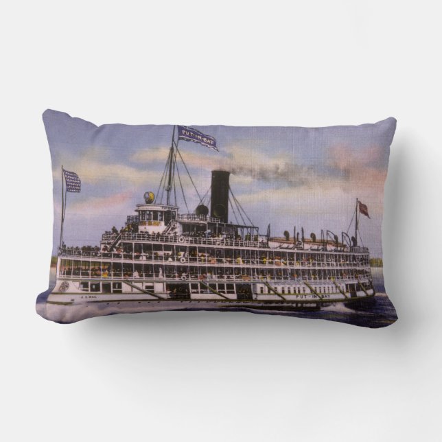 Almofada Lombar Psto em grandes lagos do navio a vapor do (Frente)