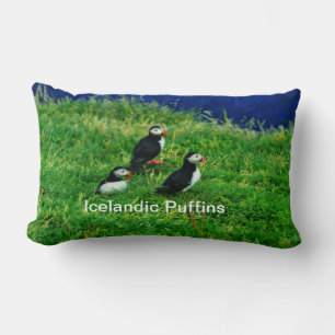 Almofada Lombar Puffins Islandeses no Verão