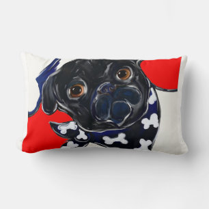 ALMOFADA LOMBAR PUG PRETO
