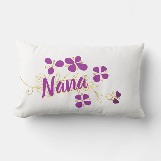 Almofada Lombar Puro e Ouro "look" Floral (Frente)