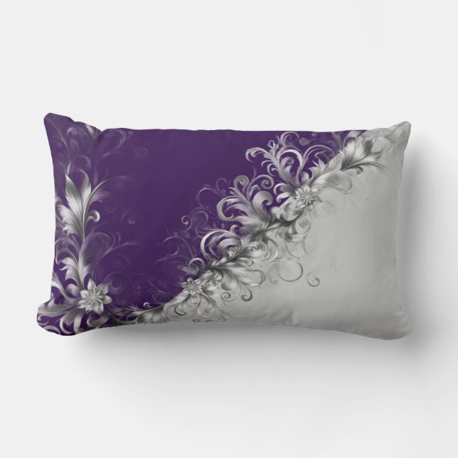 Almofada Lombar Purple and Grey Contemporary Decorative (Frente)