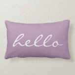 Almofada Lombar Purple Hello<br><div class="desc">Travesseiro Alô Púrpura e branco</div>