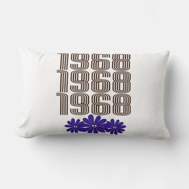 Almofada Lombar Púrpura de Poder da Flor Hippie, Sinal de Paz de 1 (Frente)