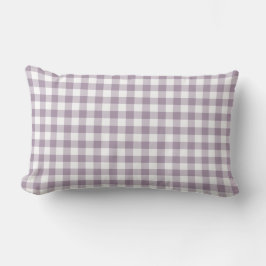 Almofada Lombar Púrpura Pastel e Padrão de Gingham Branco