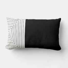 Almofada Lombar Quadrados aninhados brancos pretos
