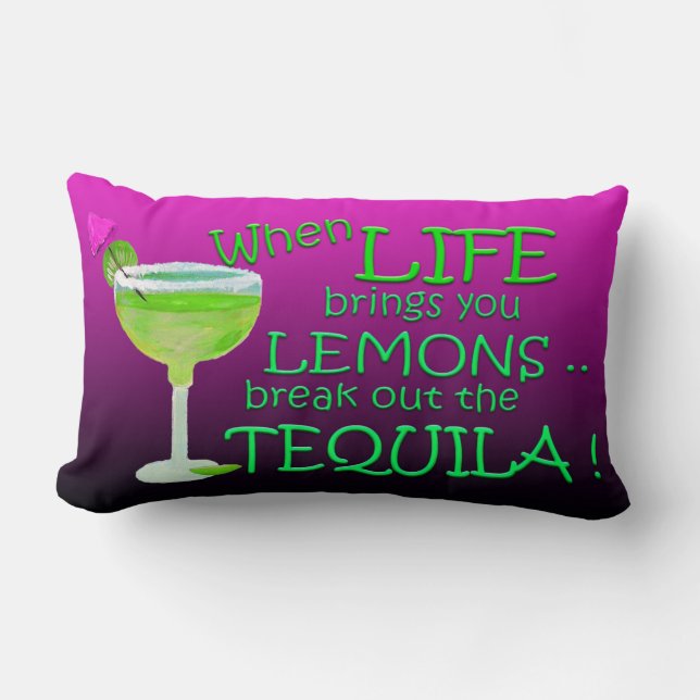 Almofada Lombar Quando a vida te traz limões engraçados Margarita (Frente)