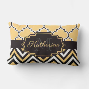 Almofada Lombar Quatrefoil Amarelo