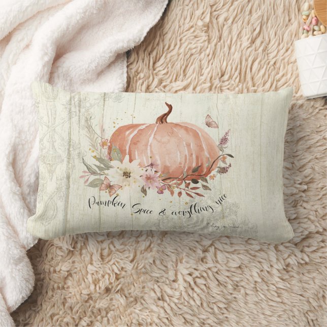 Almofada Lombar Queda Autumn Floral Pumpkin Spice Tudo Bem (Cobertor)