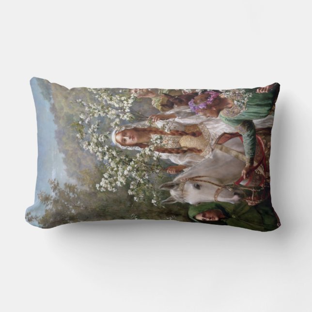 Almofada Lombar Queen Guinevere's Maying (by John Collier) (Frente)