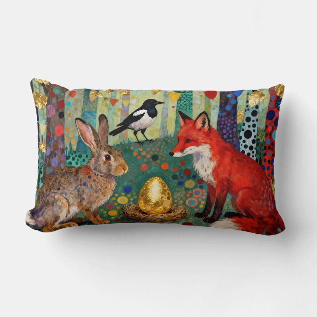 Almofada Lombar Rabbit, Magpie, Fox and “The Golden Goose Egg” (Frente)