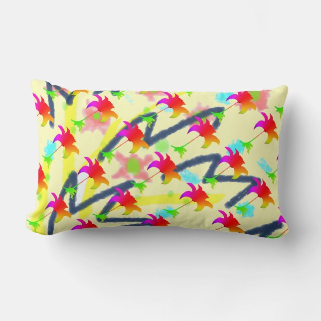 Almofada Lombar Rainbow Floral Pattern (Frente)
