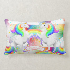 Almofada Lombar Rainbow Princess Unicorn Starburst