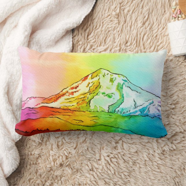 Almofada Lombar Rainbow Watercolor Monte Hood (Cobertor)